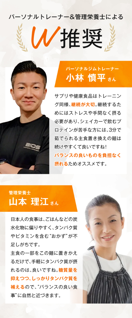 パーソナルトレーナー＆管理栄養士によるW推奨